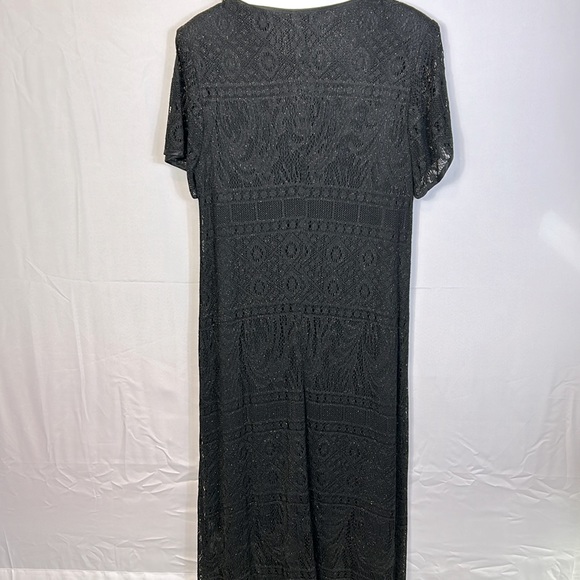 Helene Blake Short Sleeve Black Formal Dress Sz 16 Black lace w/lining Like new - Picture 5 of 8
